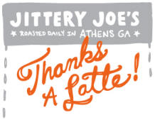 Jittery Joe's Thanks a Latte logo