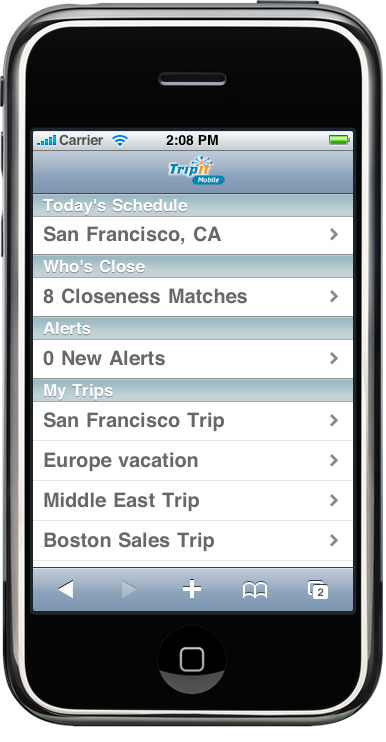 TripIt Mobile Screenshot 1