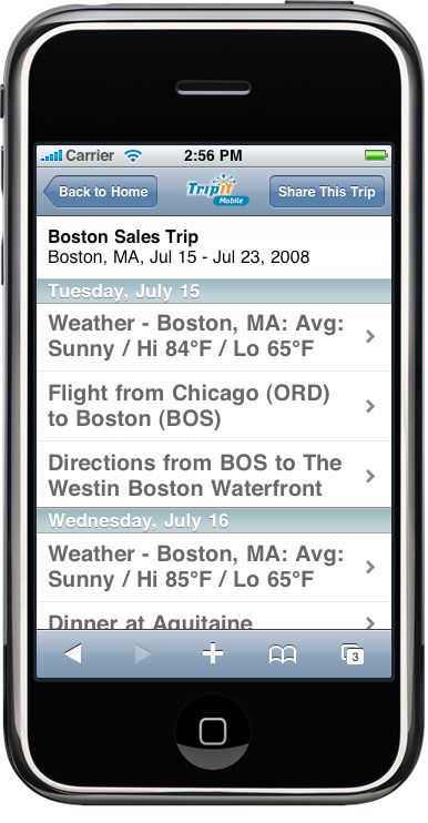 TripIt Mobile Screenshot 2