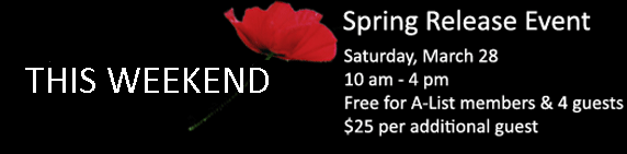 This Weekend: Spring Release Event