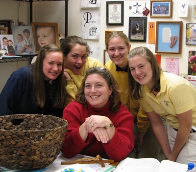 CBB and students inside Campus Ministry office.jpg