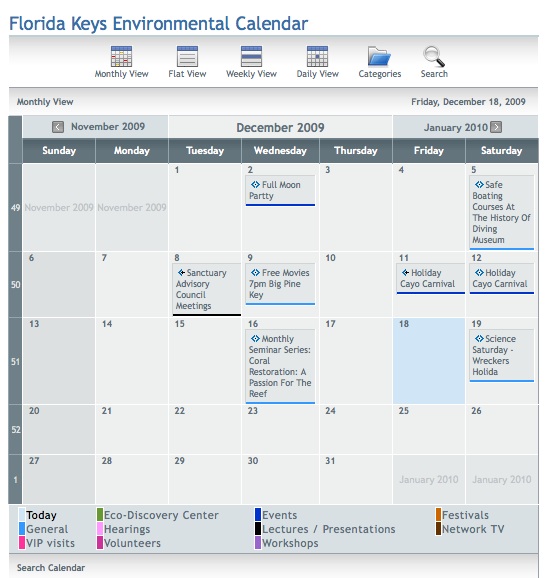 Florida Keys Environmental Calendar