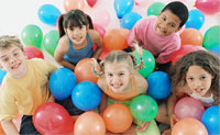 Children with balloons